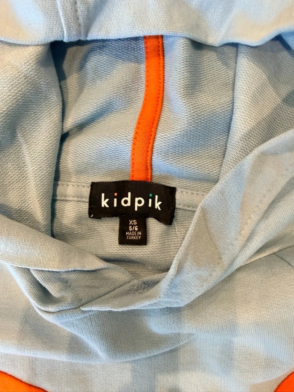 ( SET) Kidpik Skater Kid Pullover Sweatshirt & Shorts Set Blue Orange & White - Picture 6 of 8